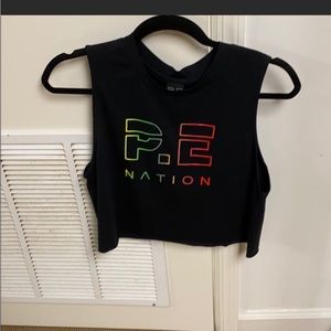 P.E Nation black shuffle cropped tank size M NWT